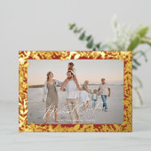 Christmas Gold Red Botanical Lijst Merriest Foto Folie Feestdagenkaart (Staand Voorkant)