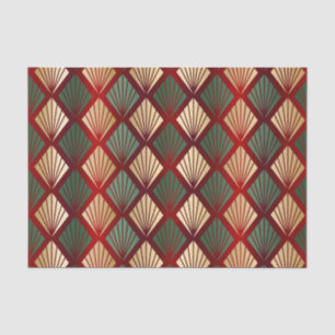 Christmas Gold Red Green Art Deco Tissuepapier