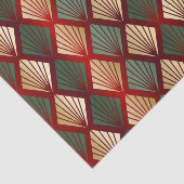 Christmas Gold Red Green Art Deco Tissuepapier (Detail)