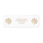 Christmas Gold Sneeuwvlok retour adres label (Voorkant)
