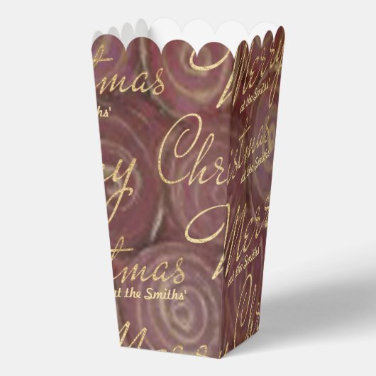 Christmas Gold Swirls Favor Boxes Bedankdoosjes (Voorkant)