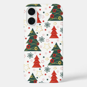 Christmas Gold Twinkle Starry Pines iPhone 16 Hoesje