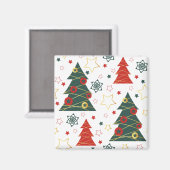 Christmas Gold Twinkle Starry Pines Magneet (Voorkant / Achterkant)