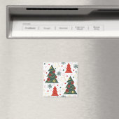 Christmas Gold Twinkle Starry Pines Magneet (Insitu (Vaatwasser))