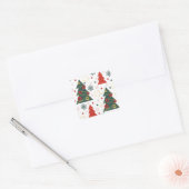 Christmas Gold Twinkle Starry Pines Vierkante Sticker (Envelop)
