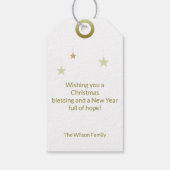 Christmas Golden Lijst One Photo Stars Cadeaulabel (Achterkant)