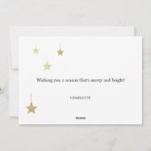 Christmas Golden Lijst One Photo Stars Feestdagenkaart (Achterkant)