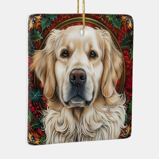 Christmas Golden Retreiver Hond Keramisch Ornament (Rechts)