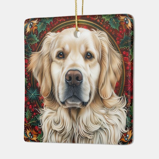 Christmas Golden Retreiver Hond Keramisch Ornament (Links)