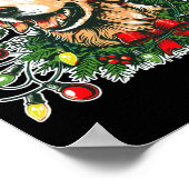 Christmas Golden Retriever Antlers Santa Hat Long Poster (Hoek)