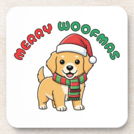 Christmas Golden Retriever Coaster: Merry Woofmas Bier Onderzetter
