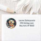 Christmas Golden Retriever Honden Etiket (Insitu)