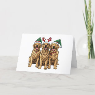 Christmas Golden Retriever Honden Feestdagen Kaart