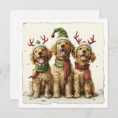 Christmas Golden Retriever Honden Feestdagenkaart (Voorkant / Achterkant)