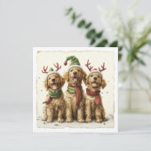 Christmas Golden Retriever Honden Feestdagenkaart (Staand voorkant)