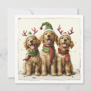 Christmas Golden Retriever Honden Feestdagenkaart