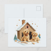 Christmas Golden Retriever Honden Gingerbread Hous Briefkaart (Voorkant / Achterkant)