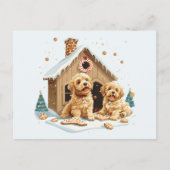 Christmas Golden Retriever Honden Gingerbread Hous Briefkaart (Voorkant)