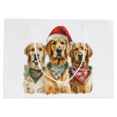 Christmas Golden Retriever Honden Groot Cadeauzakje (Achterkant)