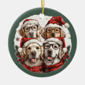 Christmas Golden Retriever Honden Keramisch Ornament (Voorkant)