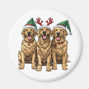 Christmas Golden Retriever Honden Magneet