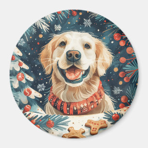 Christmas Golden Retriever Honden Magneet