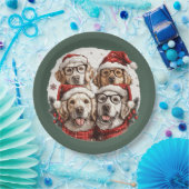 Christmas Golden Retriever Honden Papieren Bordje (Feest)