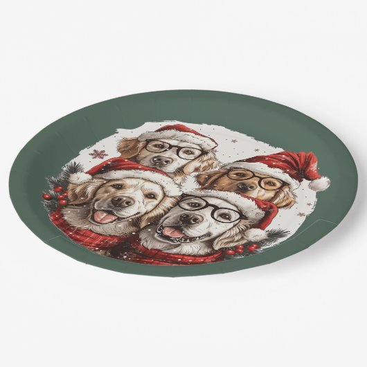 Christmas Golden Retriever Honden Papieren Bordje (Gekanteld)