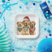 Christmas Golden Retriever Honden Papieren Bordje (Feest)