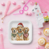 Christmas Golden Retriever Honden Papieren Bordje (Feest)
