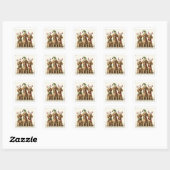 Christmas Golden Retriever Honden Vierkante Sticker (Vel)