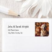 Christmas Golden Retriever Hondenadreslabel Etiket (Insitu)