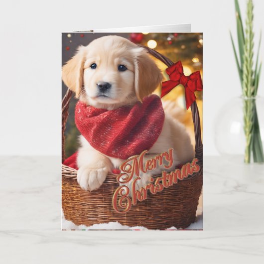 Christmas Golden Retriever kaart (Voorkant)