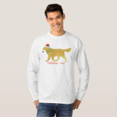 Christmas Golden Retriever Naughty maar Nice Manne T-shirt (Voorkant volledig)