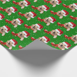 Christmas Golden Retriever op groen Cadeaupapier