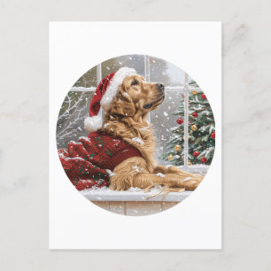 Christmas Golden Retriever Santa Dog Briefkaart