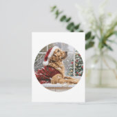 Christmas Golden Retriever Santa Dog Briefkaart (Staand voorkant)