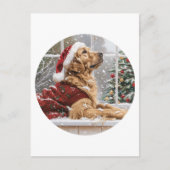 Christmas Golden Retriever Santa Dog Briefkaart (Voorkant)