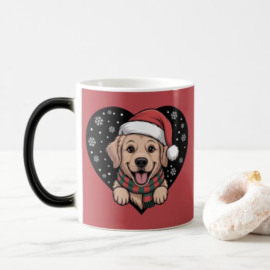 Christmas Golden Retriever - Santa Dog Magische Mok (Met donut)