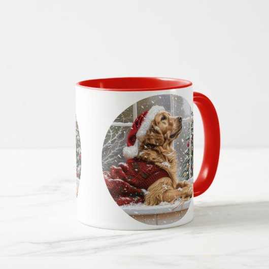 Christmas Golden Retriever Santa Dog Mok (Voorkant rechts)