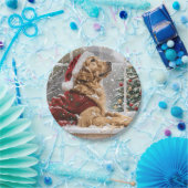 Christmas Golden Retriever Santa Dog Papieren Bordje (Feest)