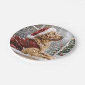 Christmas Golden Retriever Santa Dog Papieren Bordje (Gekanteld)