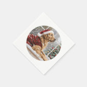 Christmas Golden Retriever Santa Dog Servet (Hoek)