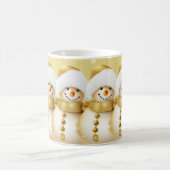 Christmas Golden Snowman Snowflakes Holidays Koffiemok (Center)