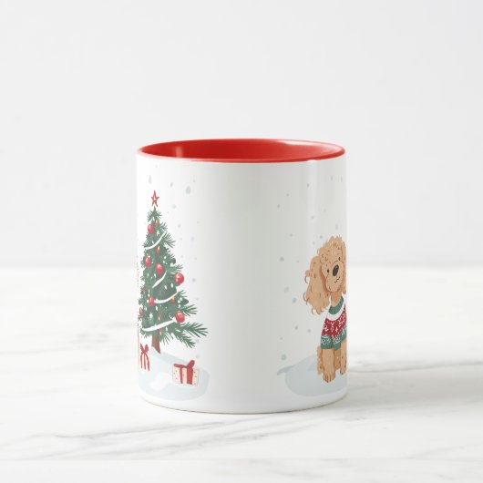 Christmas Goldendoodle Dog Mok (Midden)