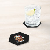 Christmas Goldendoodle Dog Reindeer Holiday Doodle Kartonnen Onderzetters (Insitu)