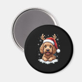 Christmas Goldendoodle Dog Reindeer Holiday Doodle Magneet (Voorkant / Achterkant)