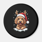 Christmas Goldendoodle Dog Reindeer Holiday Doodle Magneet (Voorkant)