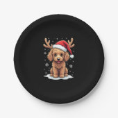 Christmas Goldendoodle Dog Reindeer Holiday Doodle Papieren Bordje (Voorkant)