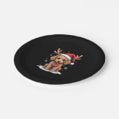 Christmas Goldendoodle Dog Reindeer Holiday Doodle Papieren Bordje (Gekanteld)
